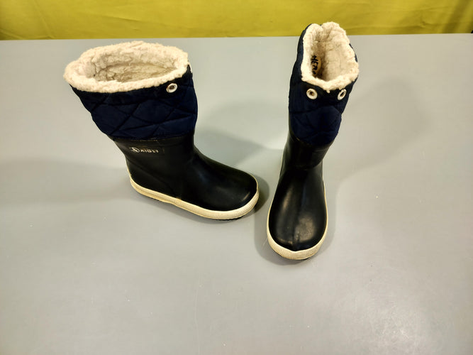 Bottes de pluies ou neige bleu marine Aigle, intérieur fourré - 25, moins cher chez Petit Kiwi