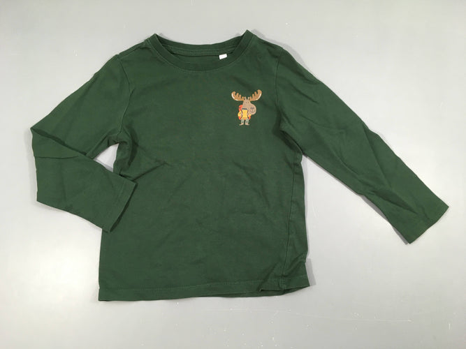 T-shirt m.l vert foncé renne, moins cher chez Petit Kiwi