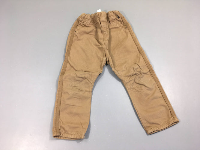 Pantalon beige taille élastique, moins cher chez Petit Kiwi