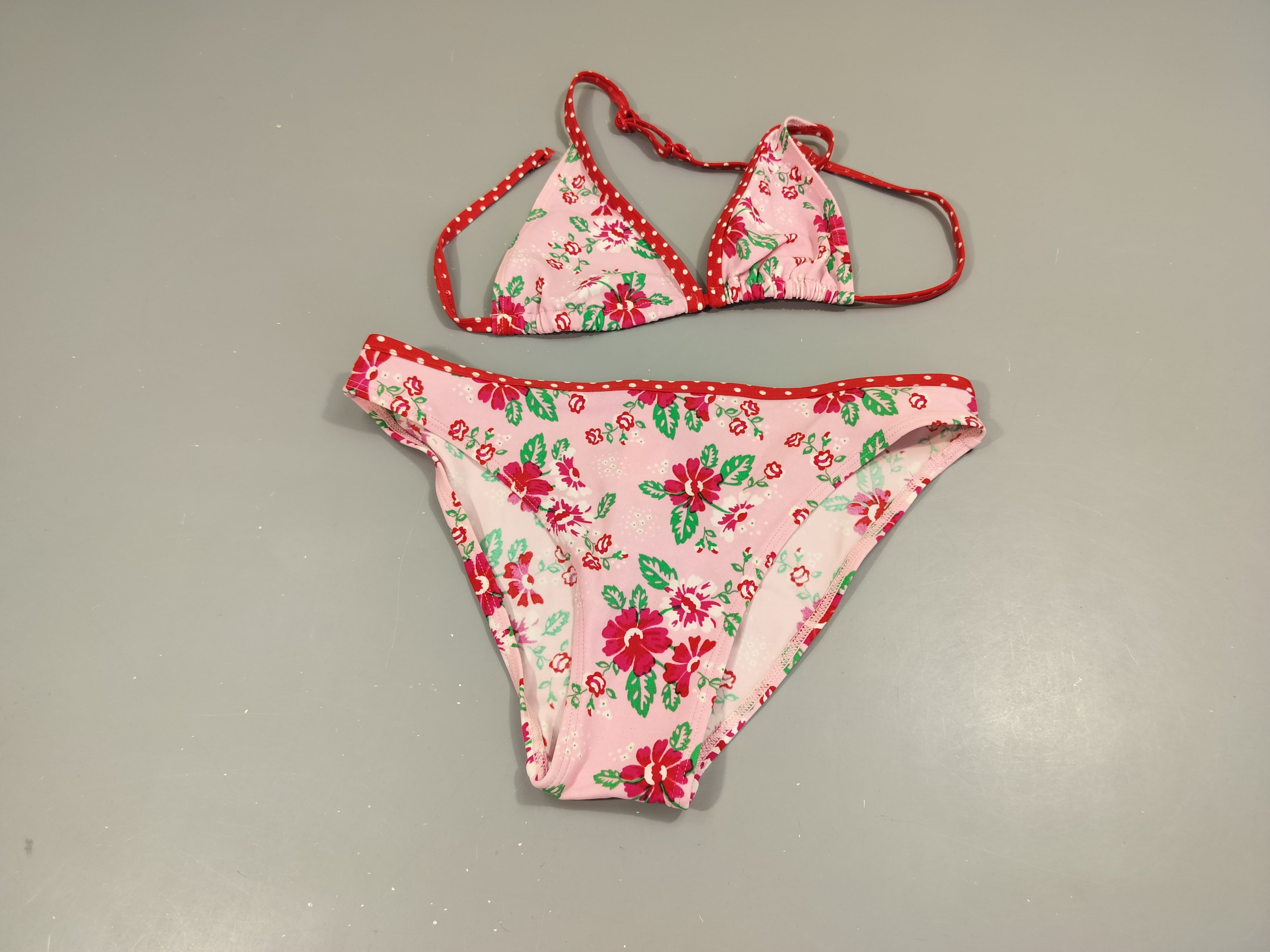 Bikini rose à fleurs