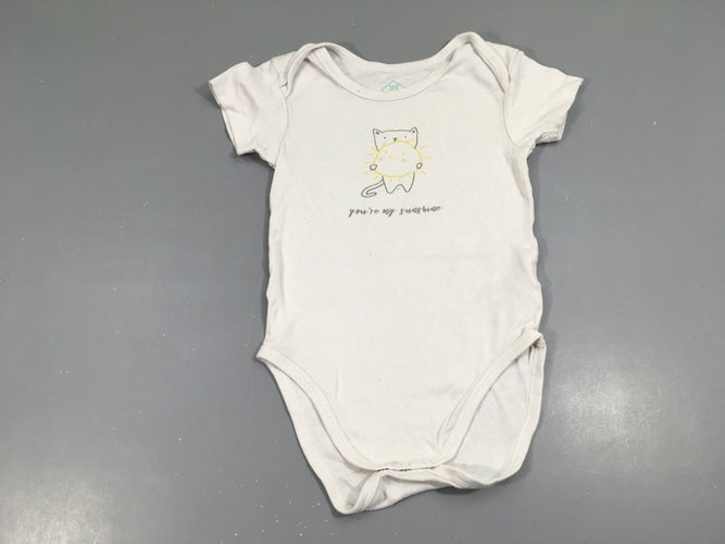 Body m.c blanc chat soleil, moins cher chez Petit Kiwi