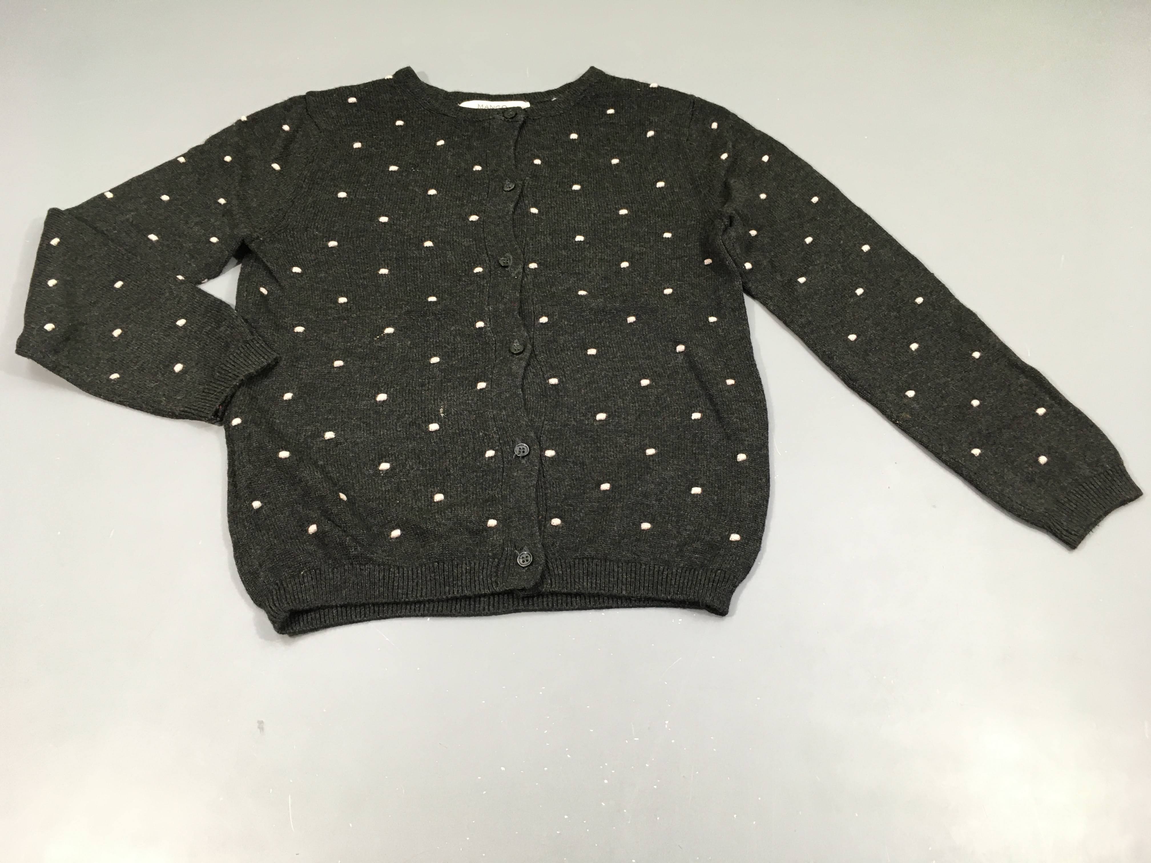 Gilet  anthracite chiné à pois blancs. A relaver