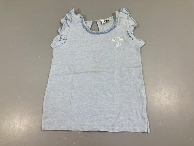 T-shirt m.c bleu chiné froufrous, moins cher chez Petit Kiwi