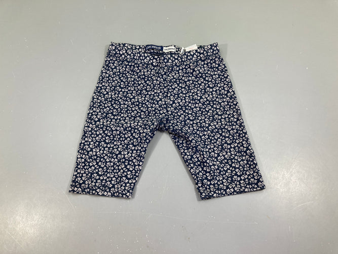 Legging 3/4 bleu marine fleurs, moins cher chez Petit Kiwi