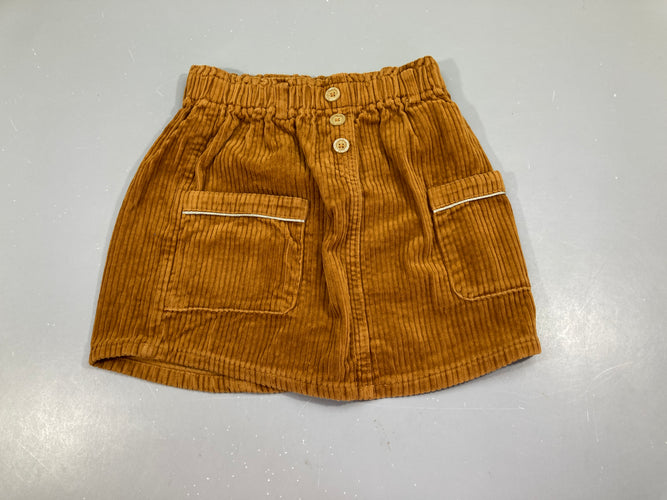 Jupe velours côtelé camel, moins cher chez Petit Kiwi