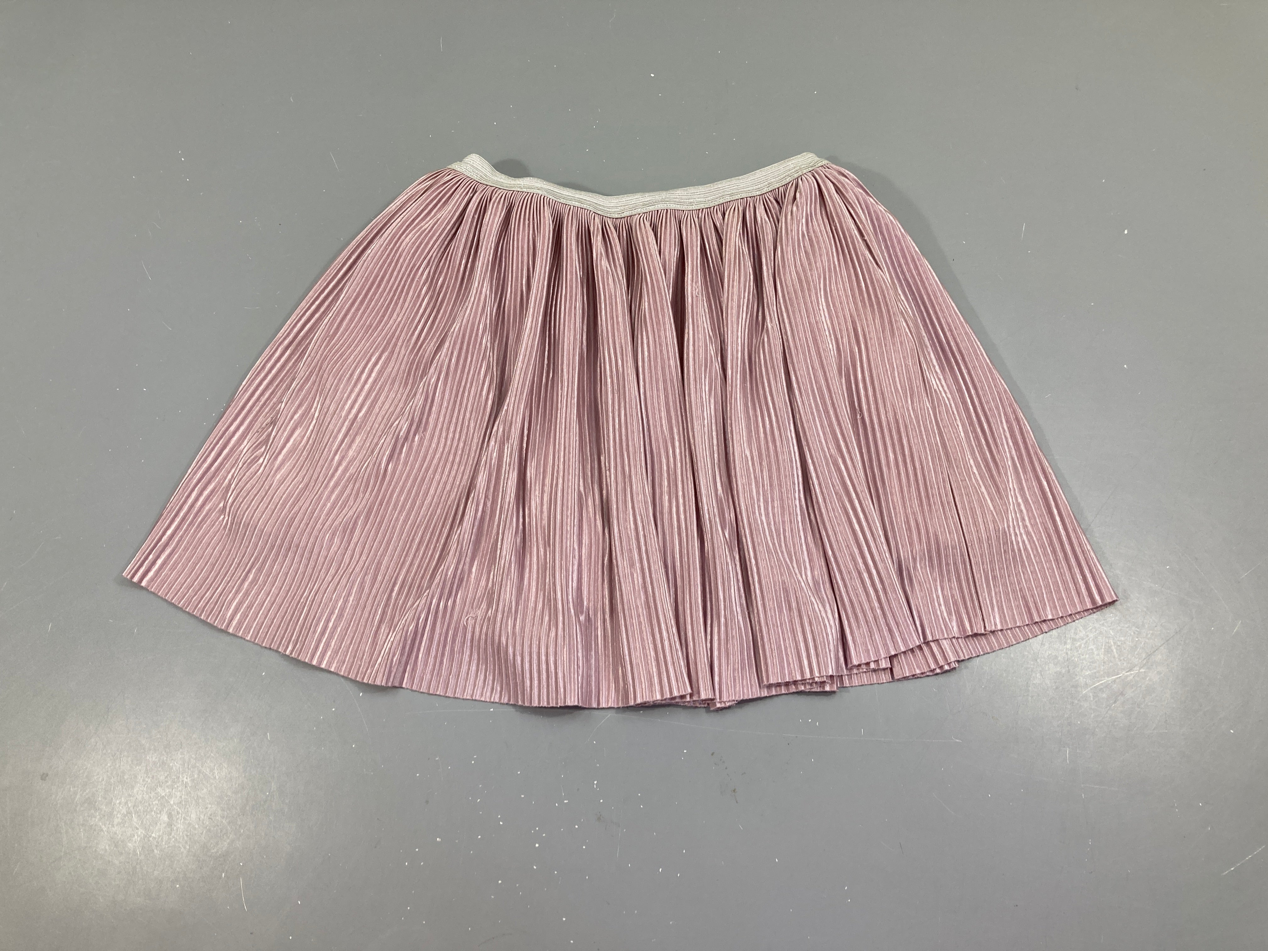 Jupe satinée rose irisé