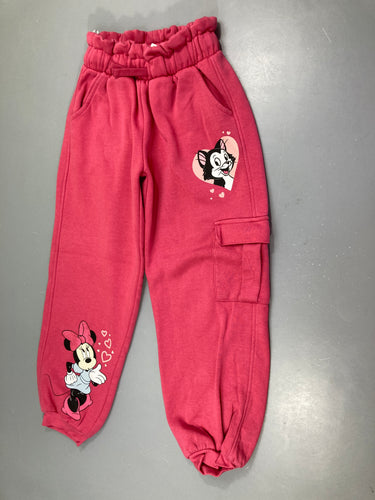 Pantalon de training molleton rose Minnie, moins cher chez Petit Kiwi