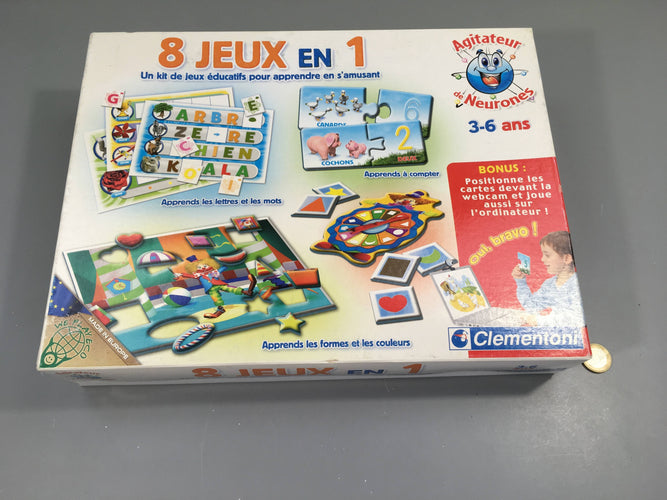 8 Jeux en 1 Apprendre en s'amusant 3-6a Manque 1 étoile sur planche, moins cher chez Petit Kiwi