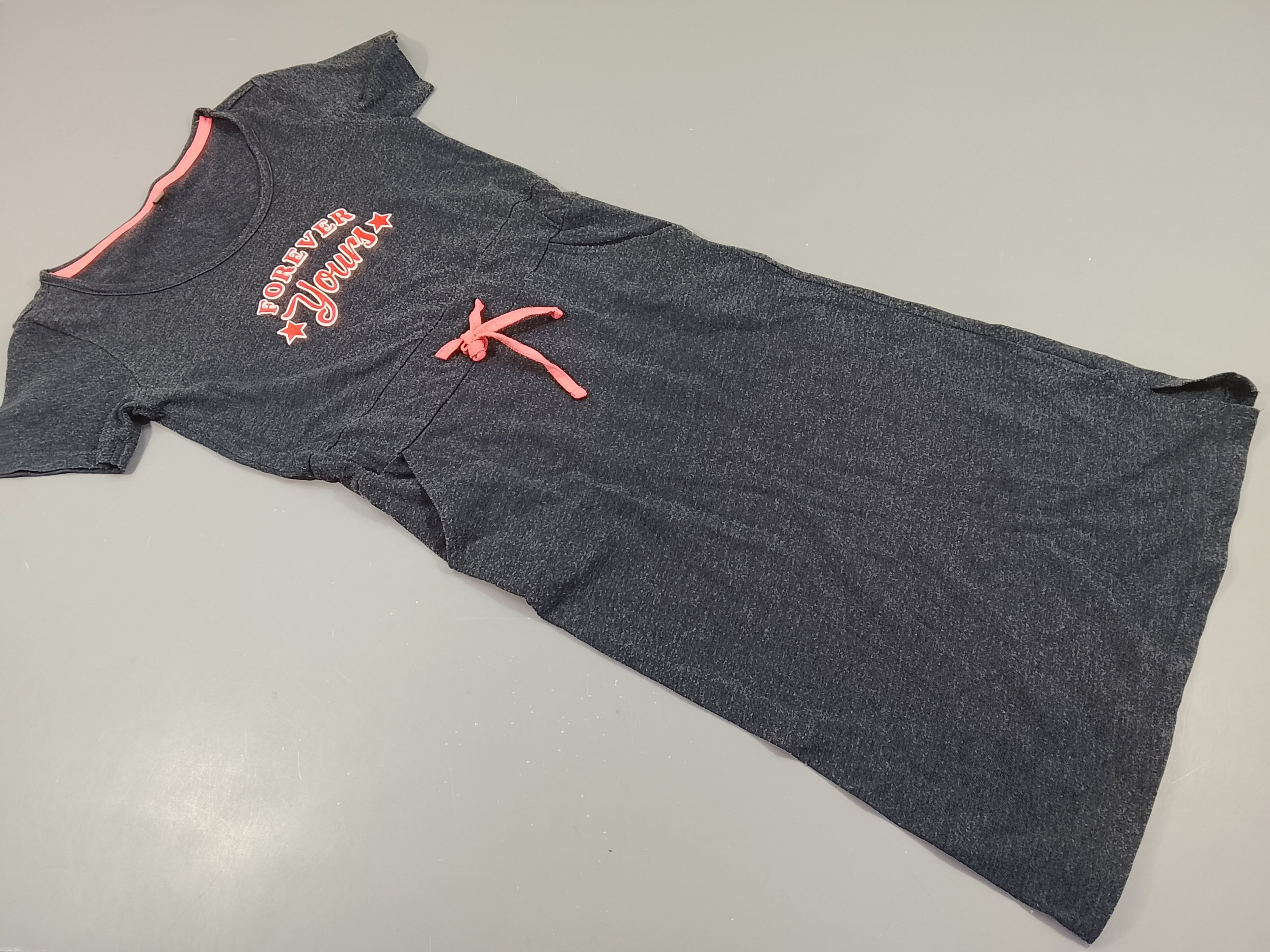 Robe longue m.c bleu marine , rose 