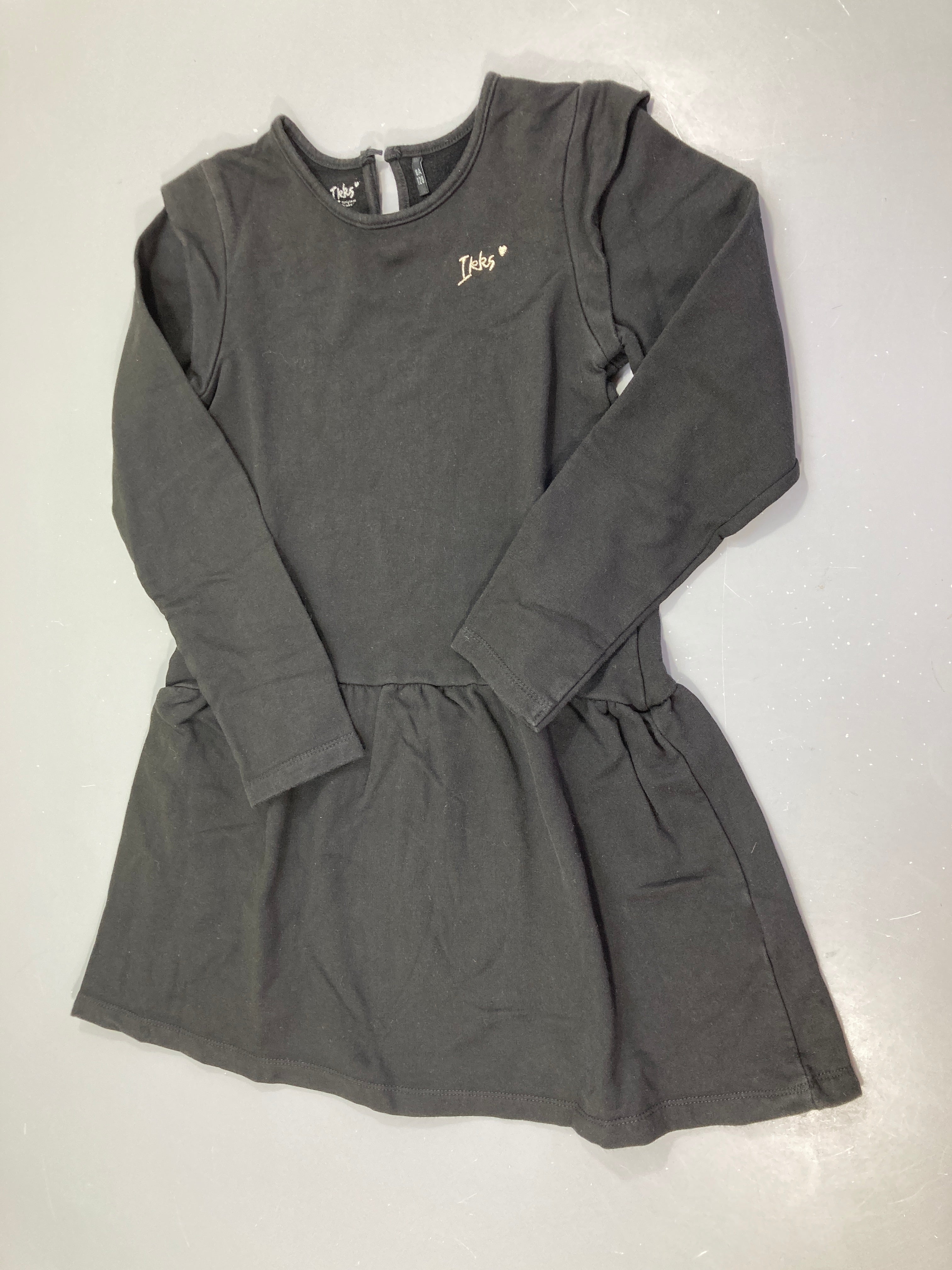 Robe m.l molleton noir IKKS brodé doré