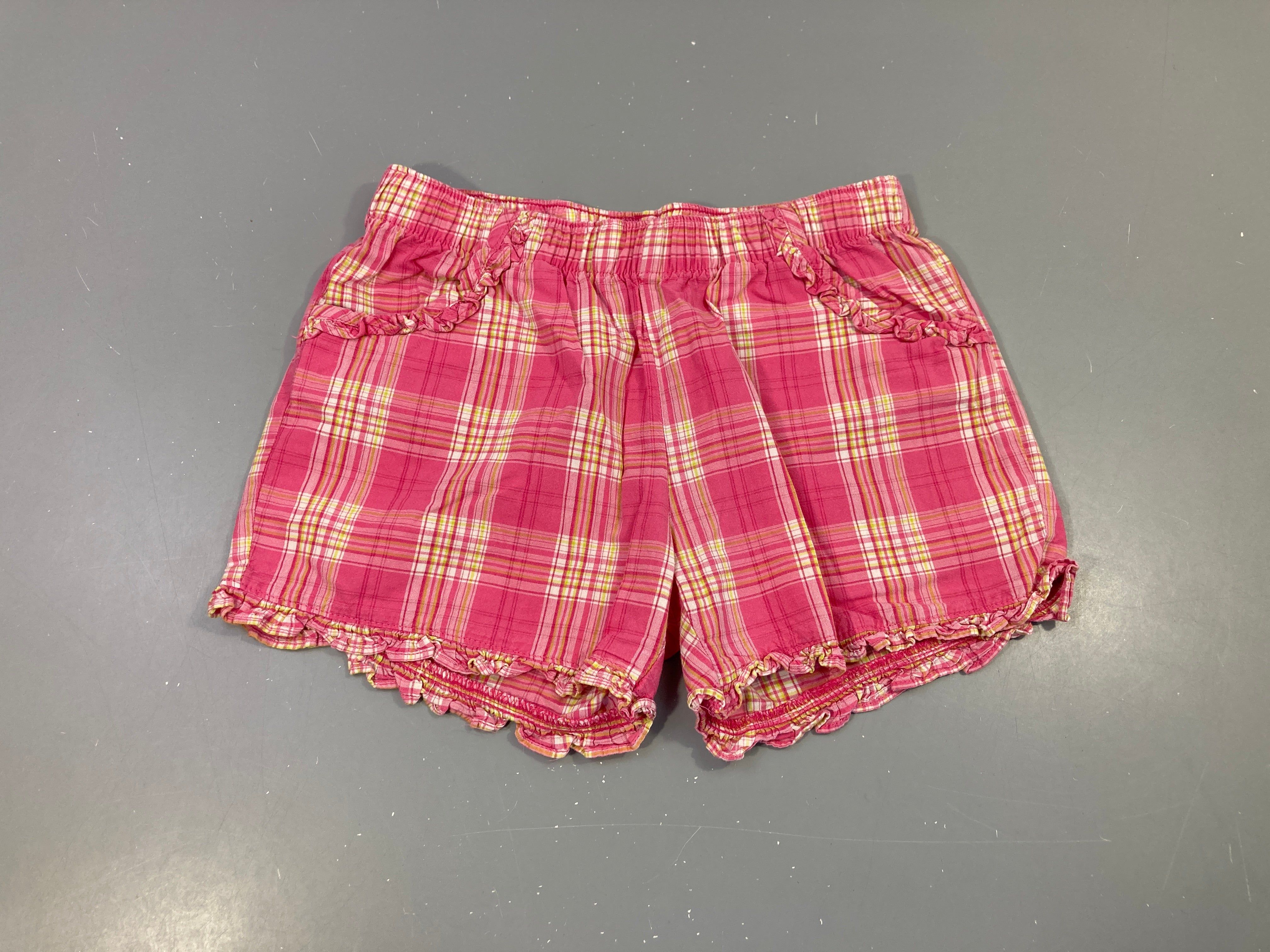 Short coton carreaux rose