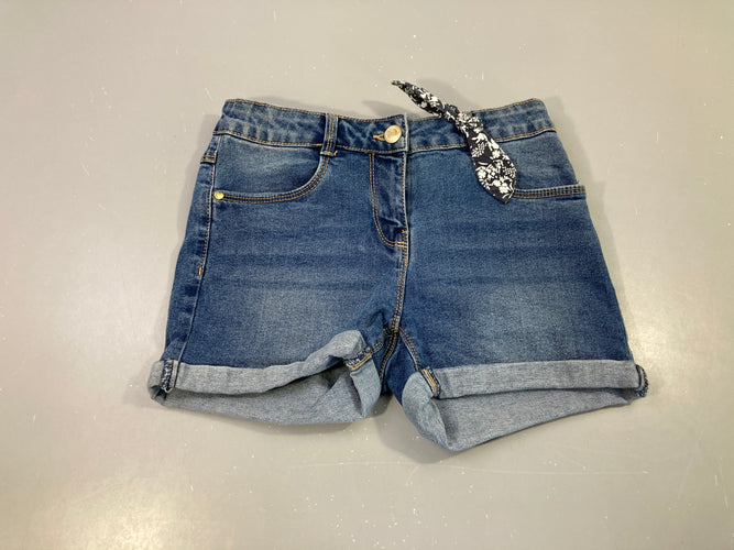 Short jean bleu à rebord, moins cher chez Petit Kiwi