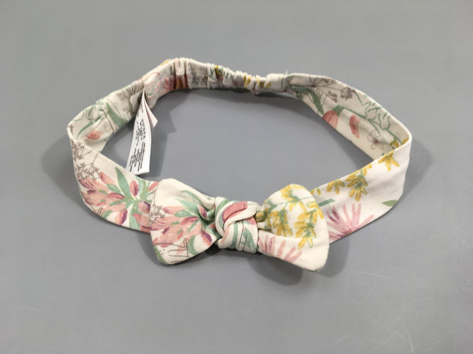 Bandeau blanc fleuri noeud, moins cher chez Petit Kiwi