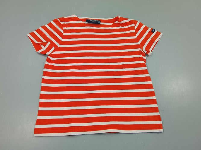 T-shirt m.c Saint-James orange rayé blanc, moins cher chez Petit Kiwi