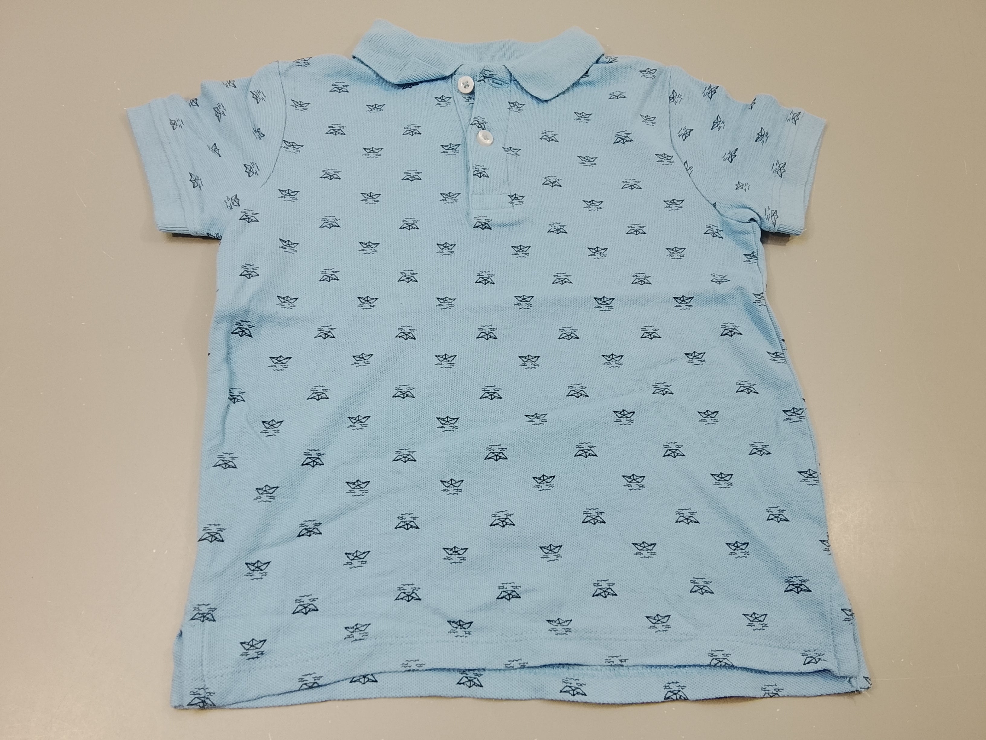 Polo m.c bleu clair , bâteaux origami