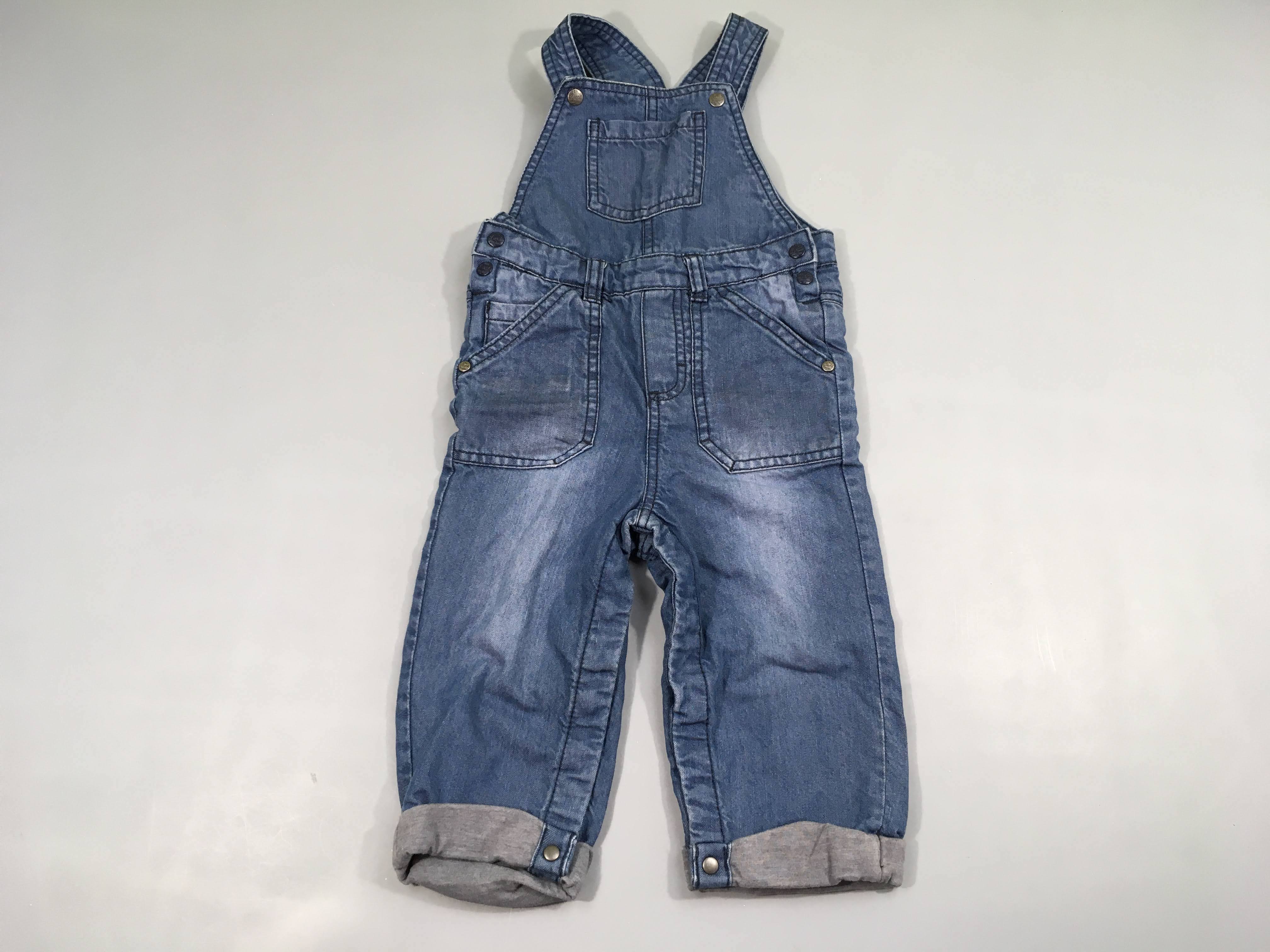 Salopette en jean à revers