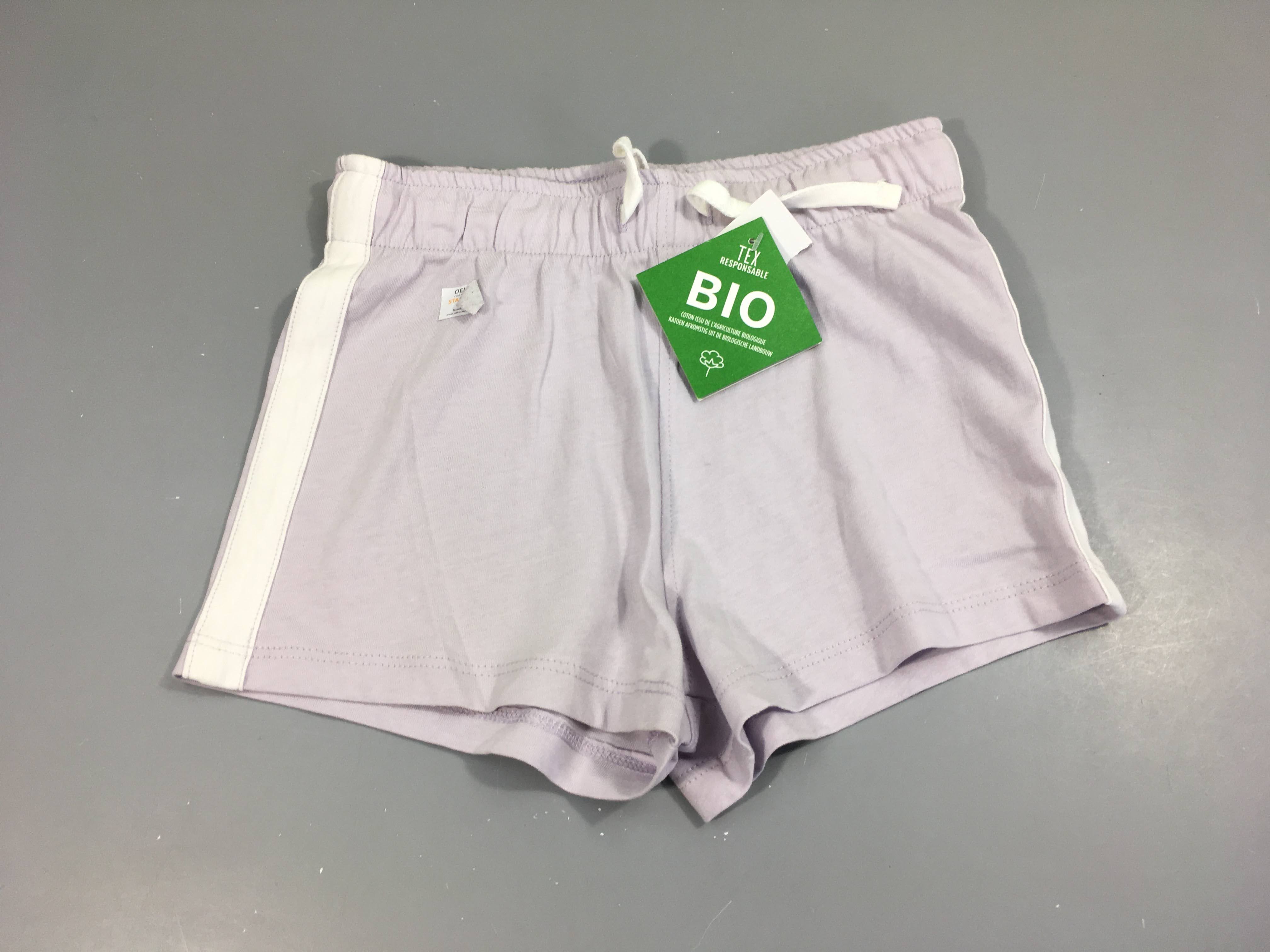 Short jersey lavande et blanc, NEUF