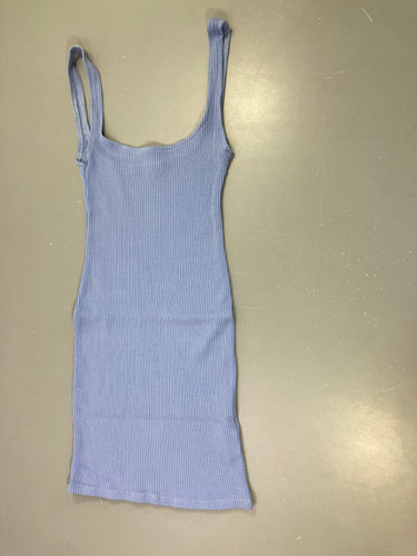 Robe fines bretelles bleu clair côtelé, moins cher chez Petit Kiwi