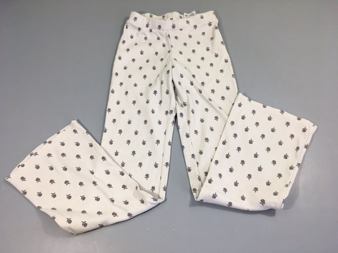 Legging beige petites fleurs brunes cotelé, moins cher chez Petit Kiwi