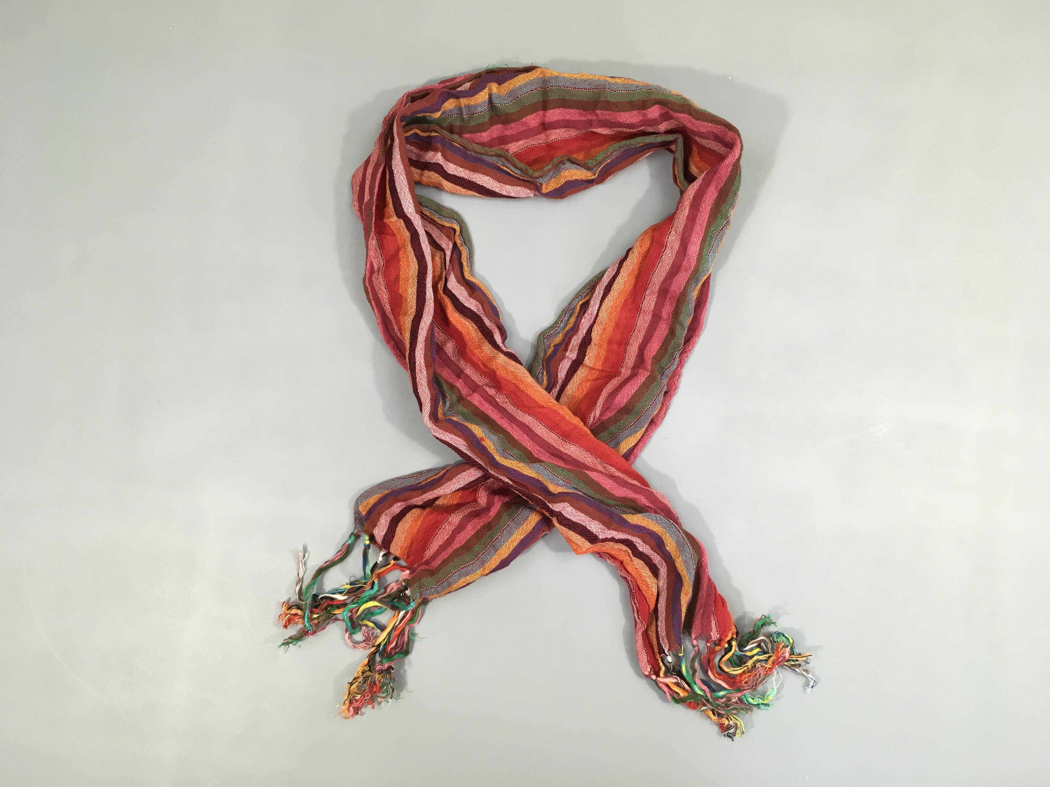 Foulard rayé multicolore