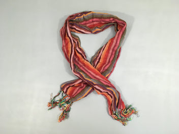 Foulard rayé multicolore