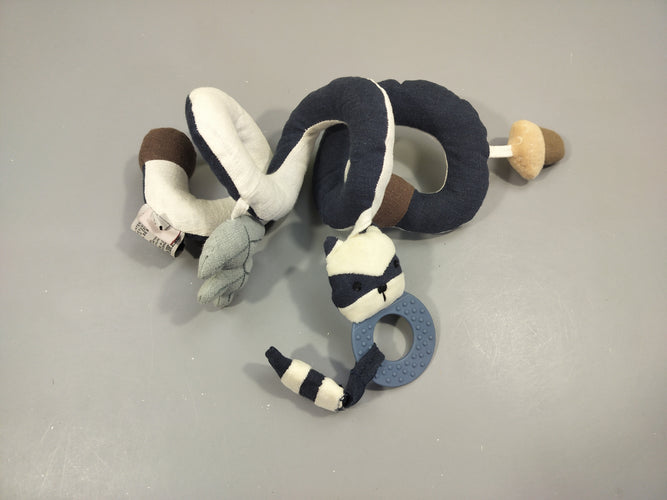 Spirale d'activités Sebra bleu marine , blanc raton laveur, moins cher chez Petit Kiwi