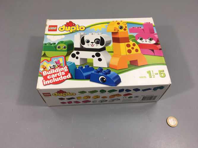 Complet Duplo 10573 Animaux rigolos, cartes exemples abimées n'empêche pas le jeu, moins cher chez Petit Kiwi