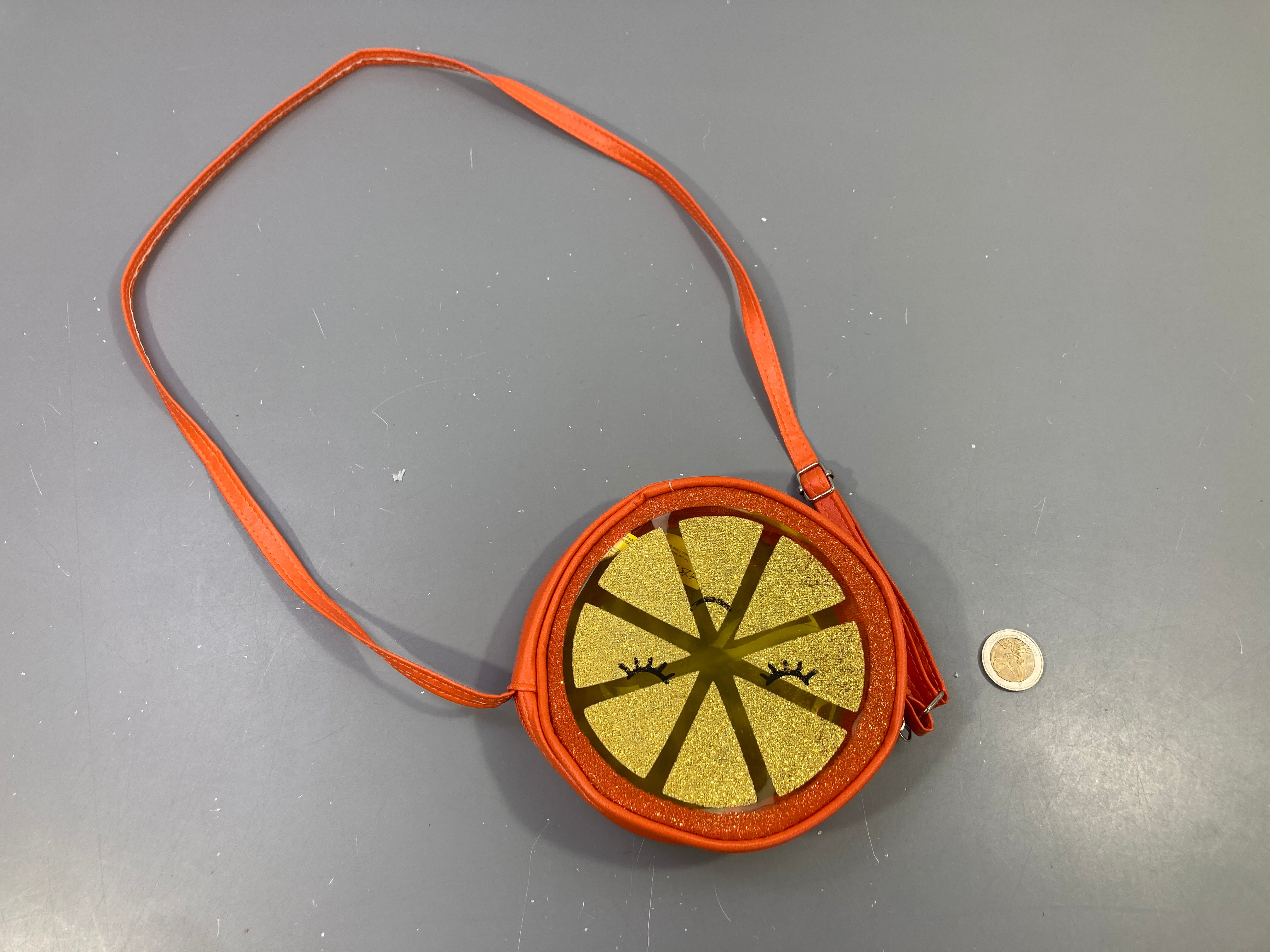 Petite sacoche bandouillère orange agrume