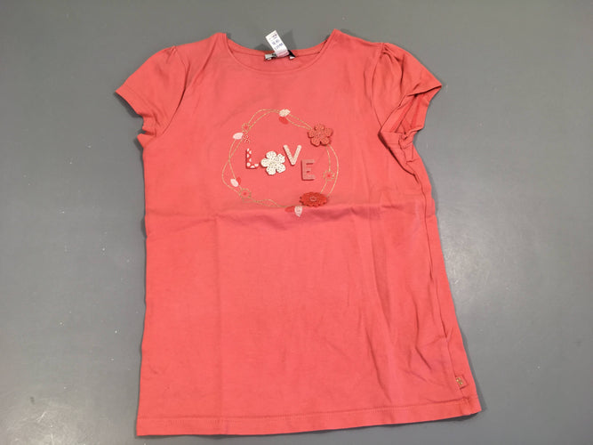 T-shirt  m.c rose LOVE, moins cher chez Petit Kiwi