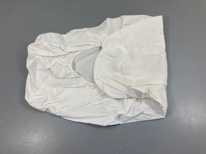 Drap housse coton blanc, 40x80cm LEN, moins cher chez Petit Kiwi