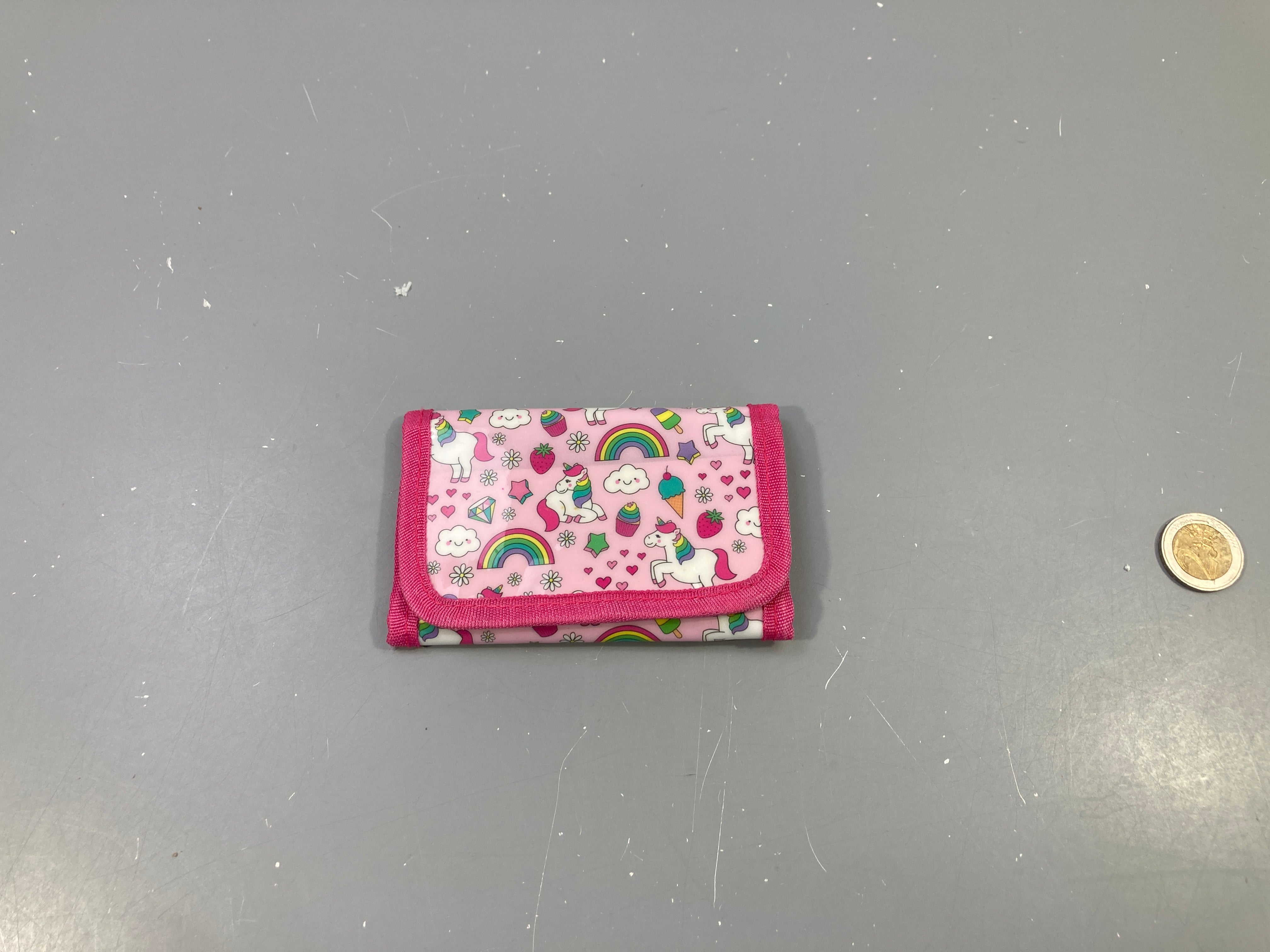 Porte feuille rose licorne