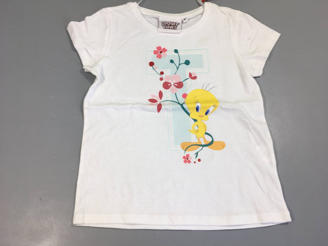 T-shirt  m.c blanc Looney tunes  Titi, NEUF, moins cher chez Petit Kiwi