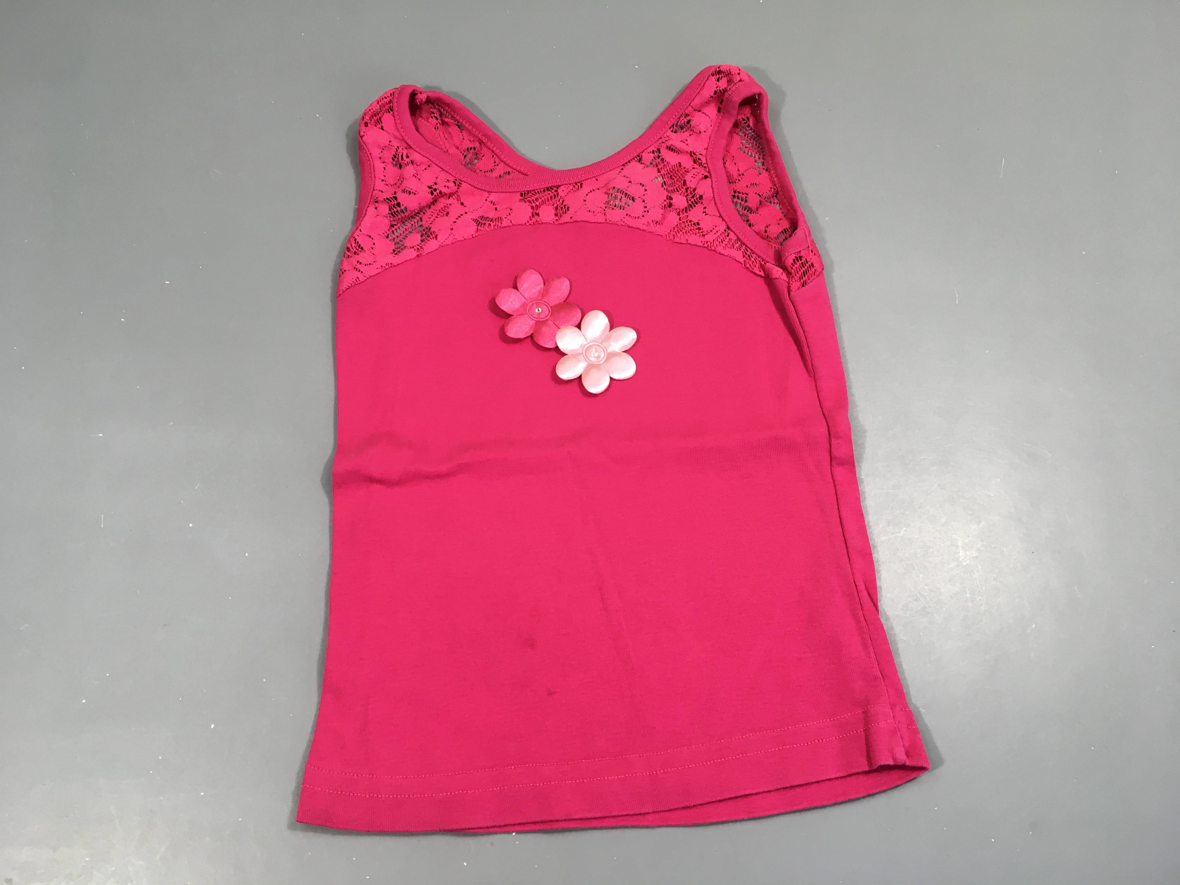 T-shirt s.m rose vif détails dentelle