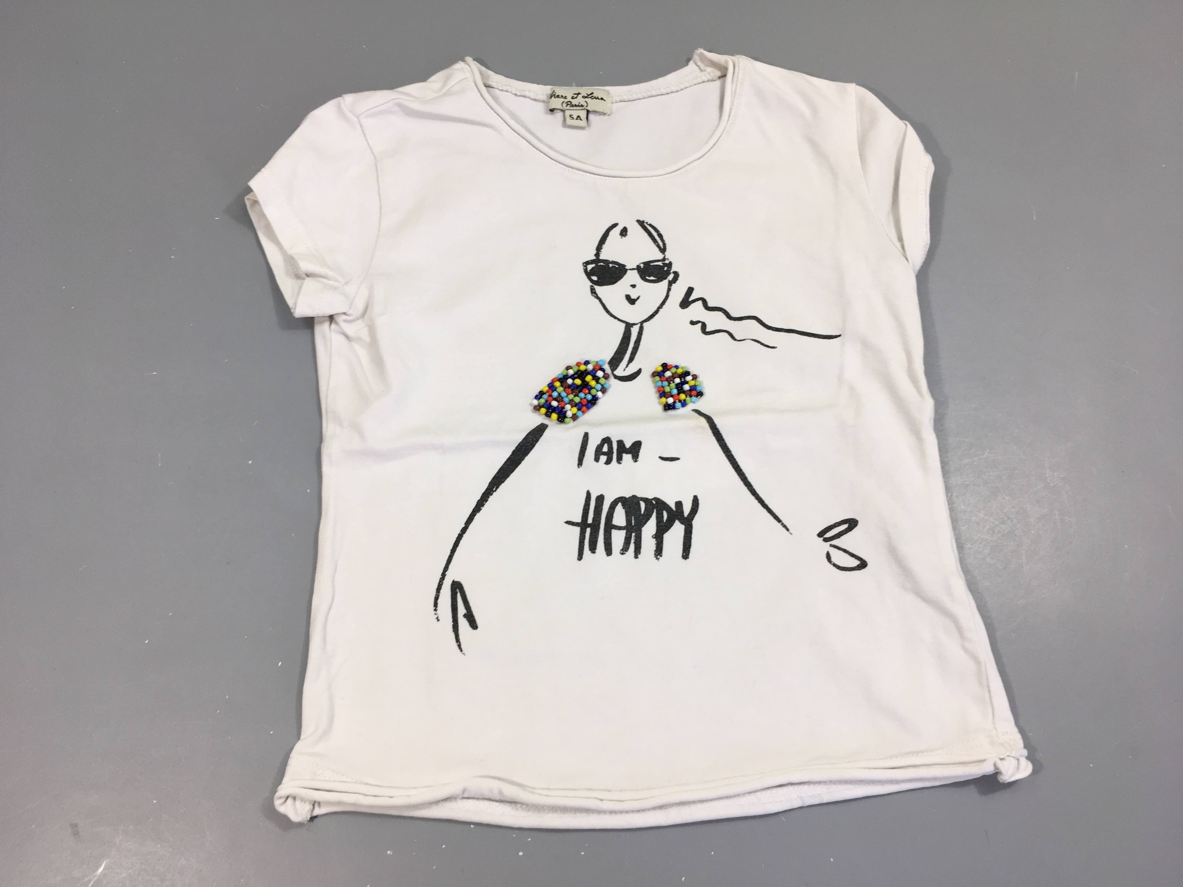 T-shirt m.c blanc I'M Happy