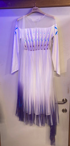 Déguisement robe Elsa reine des neiges blanche/mauve tulle, moins cher chez Petit Kiwi
