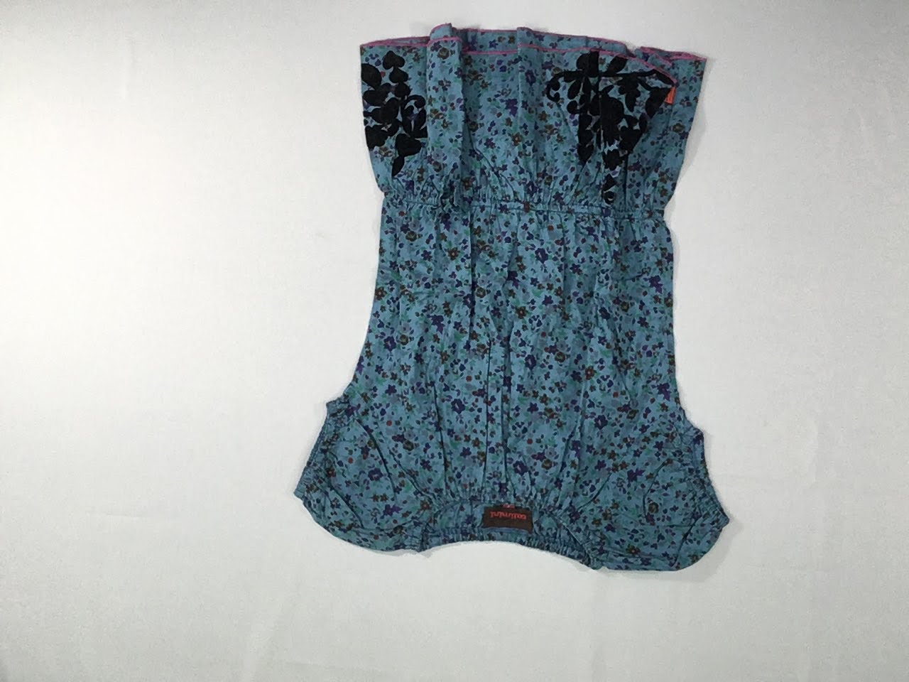 Tunique m.c bleu fleurie