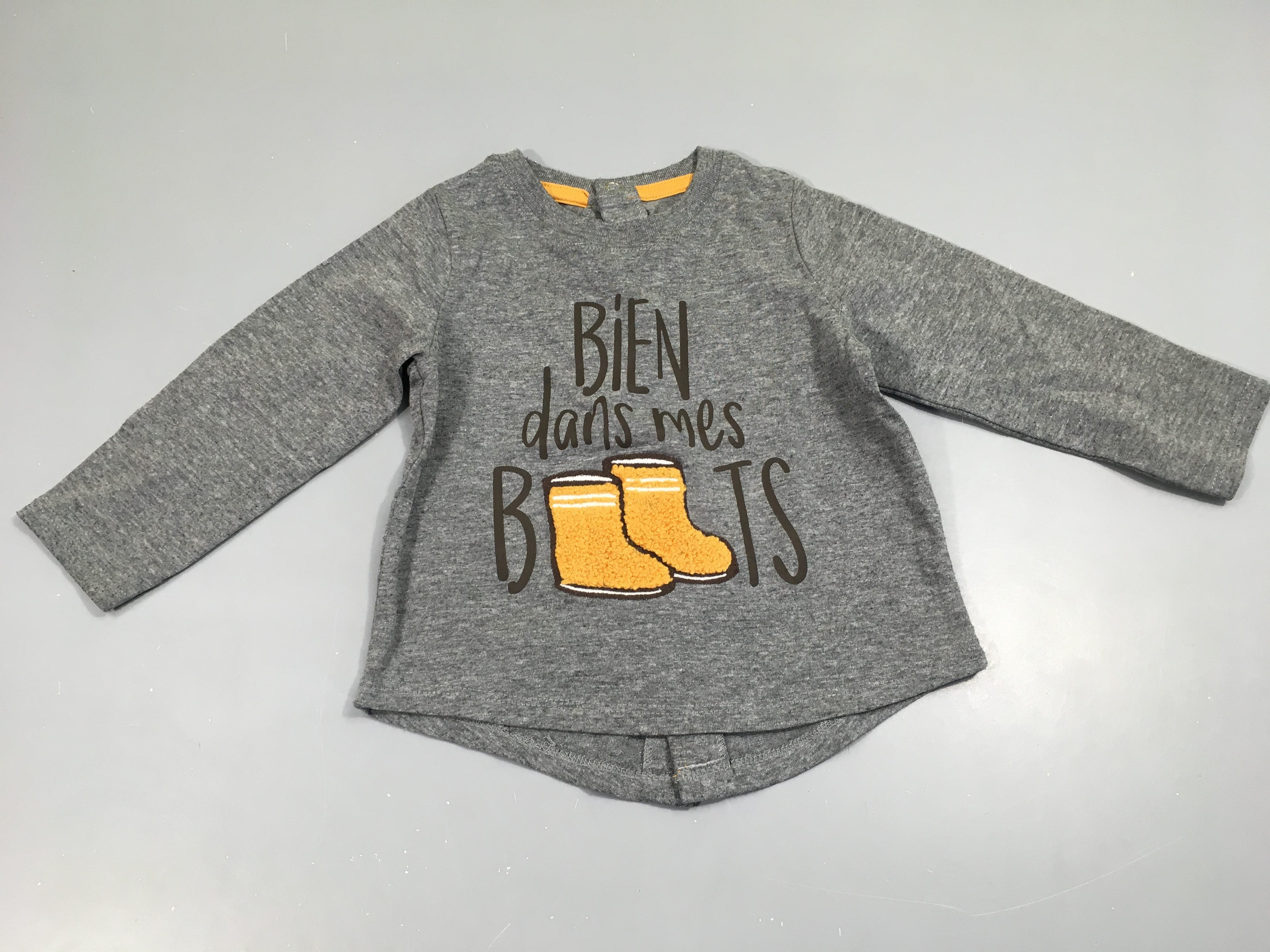 T-shirt m.l pressions dos, gris , bottes