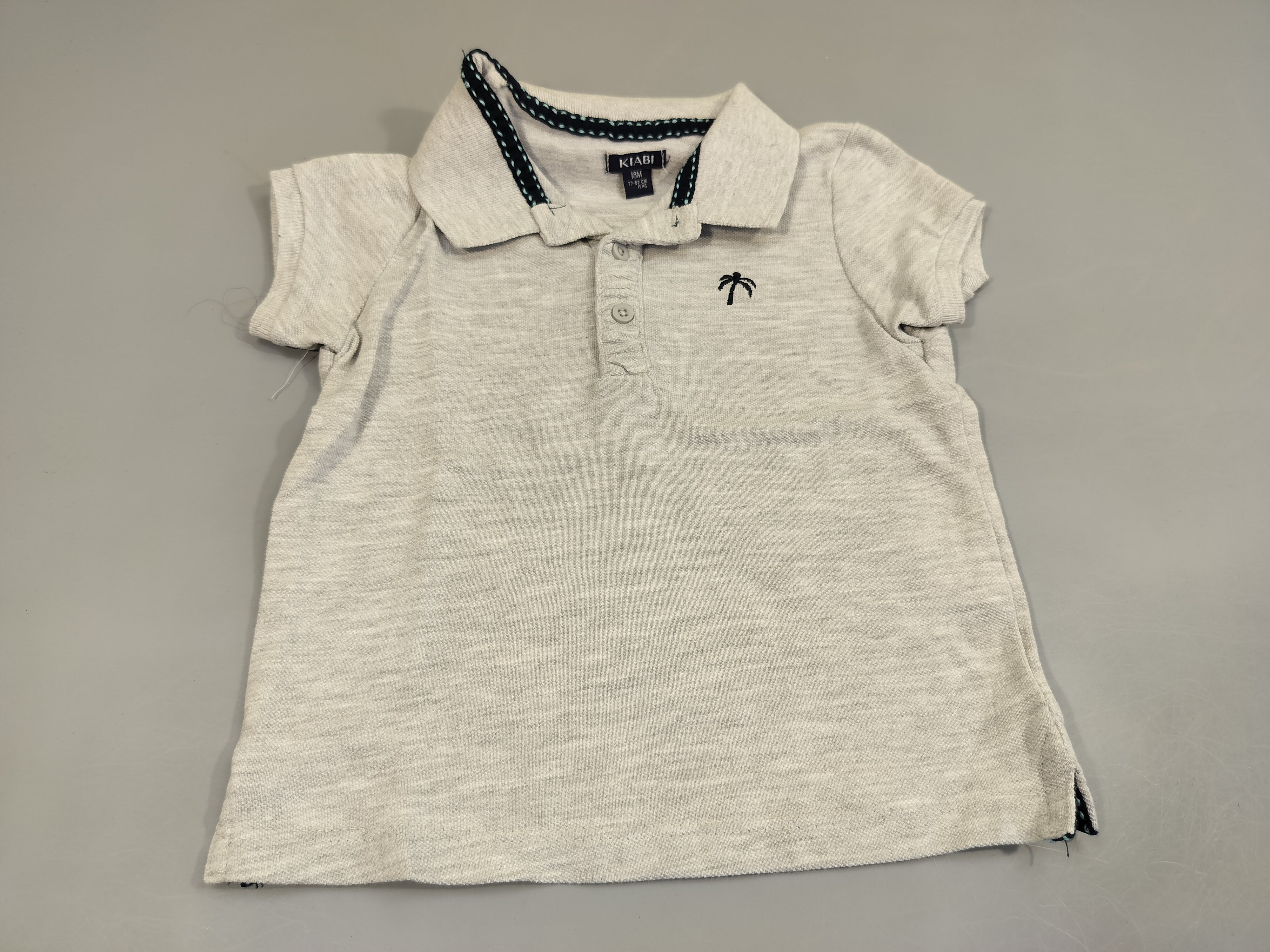 Polo m.c gris clair flammé