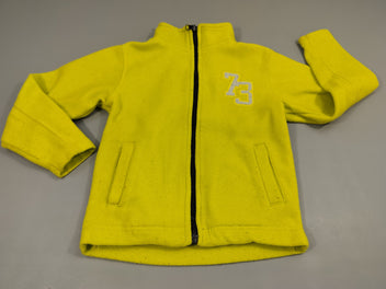 Gilet polar jaune fluo, zip noir 