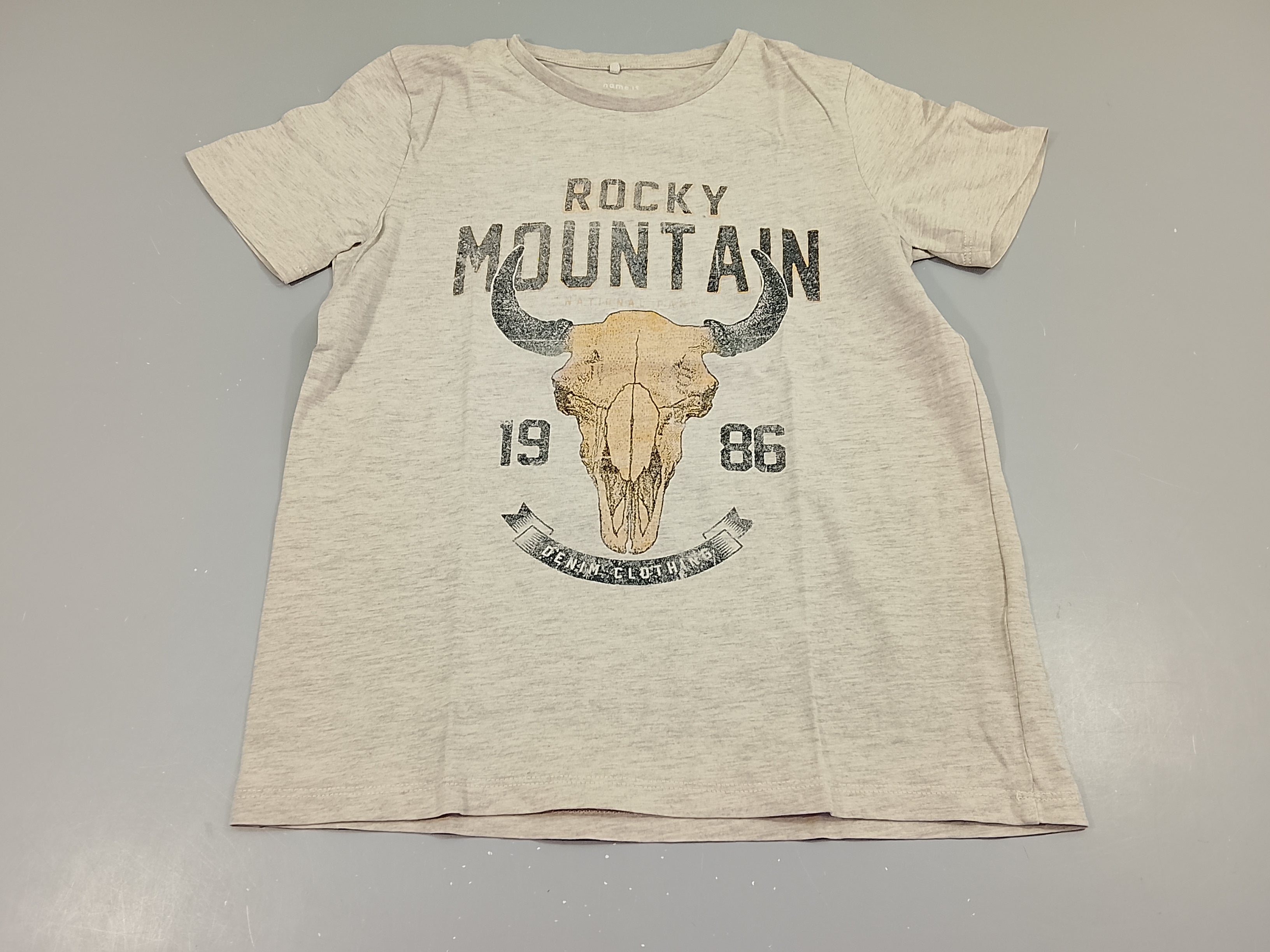 T-shirt m.c gris clair flammé 