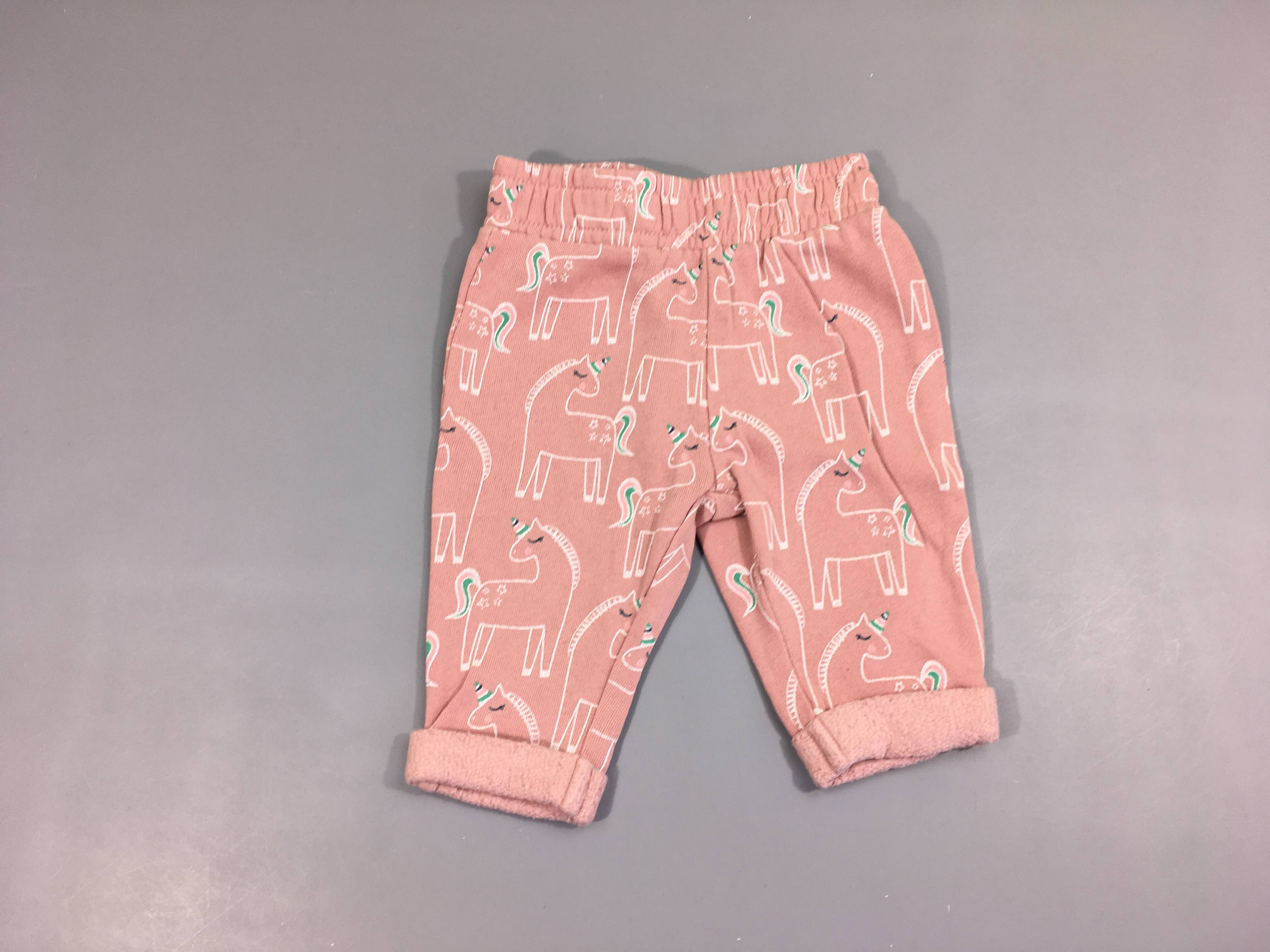 Pantalon molleton rose licornes