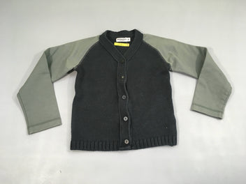 Gilet bleu foncé-vert bi-matière