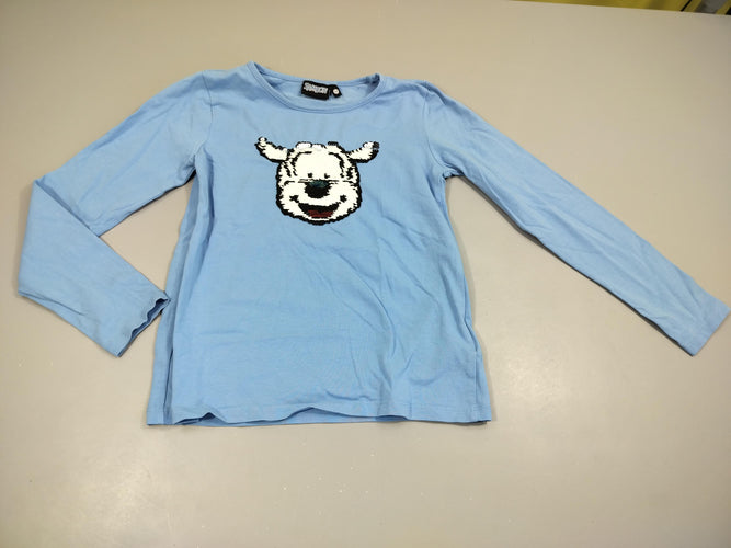 T-shirt m.l tête de Samson en sequins , ltache blanche à la manche, moins cher chez Petit Kiwi