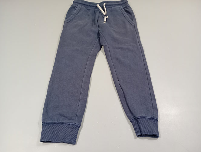 Pantalon jogging bleu, taille et chevilles élastiques, moins cher chez Petit Kiwi
