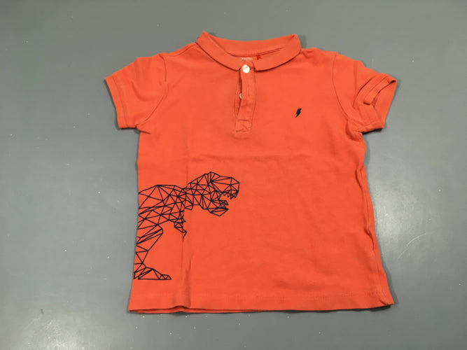 Polo m.c orange dino, moins cher chez Petit Kiwi