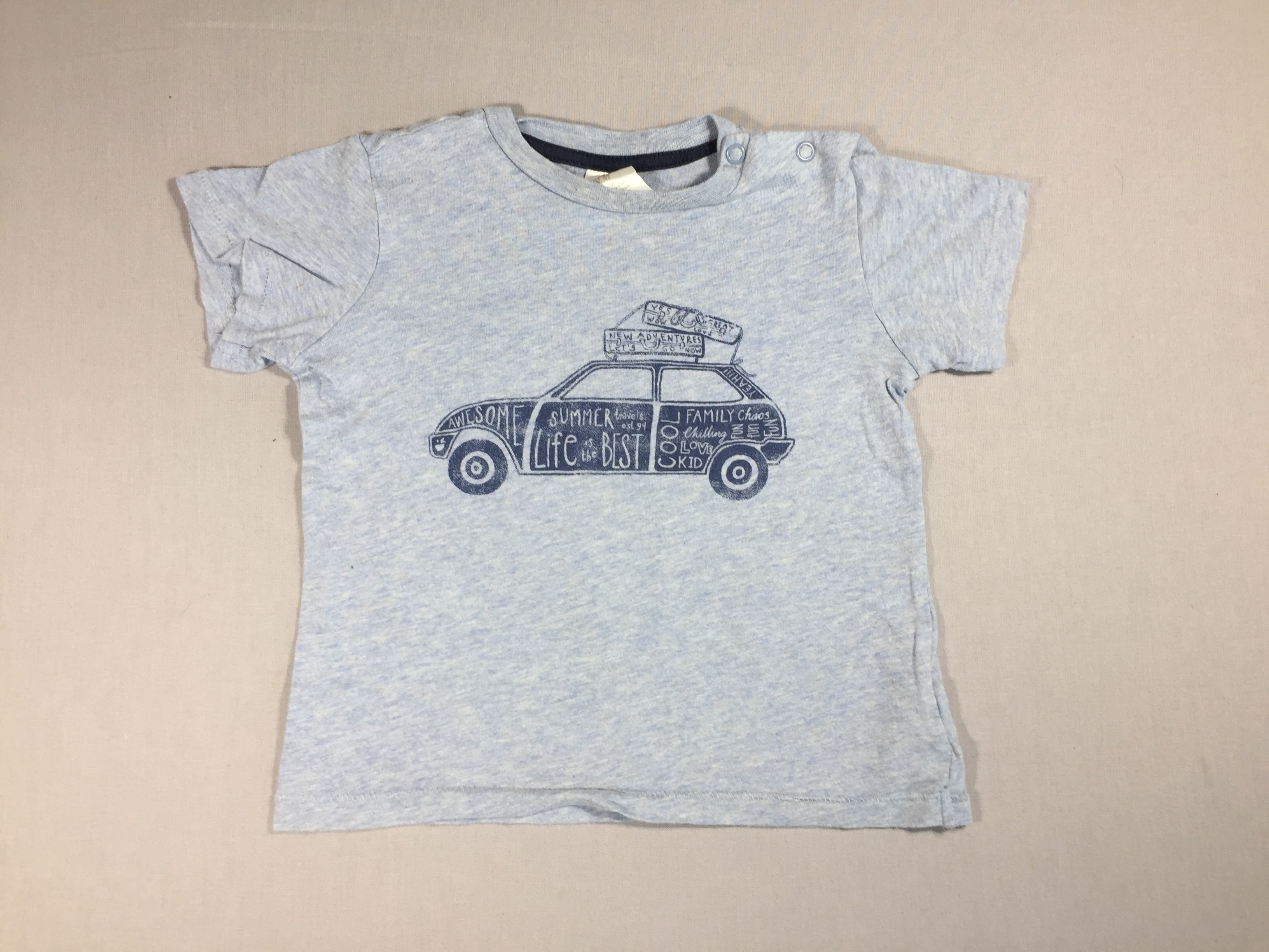 T-shirt m.c bleu flammé voiture
