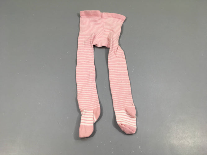 Collants rose clair rayé blanc  (50-56), moins cher chez Petit Kiwi