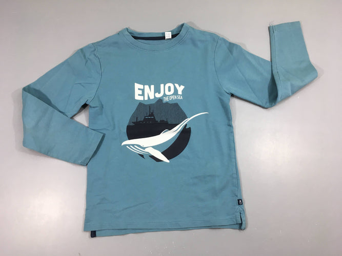 T-shirt m.l épais bleu enjoy baleine, moins cher chez Petit Kiwi