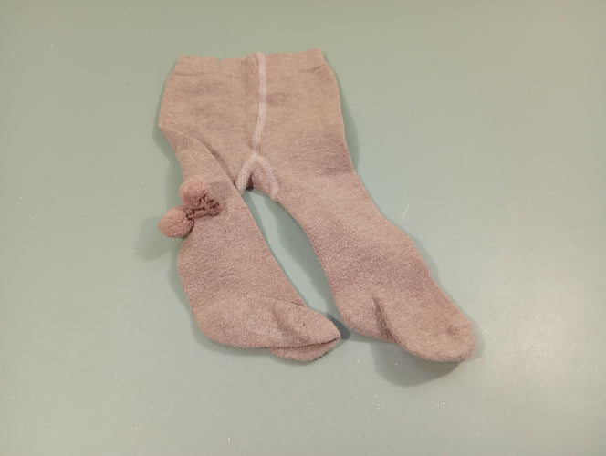 Collants mauve clair, pompons à l'arrière. Un peu bouloché, moins cher chez Petit Kiwi