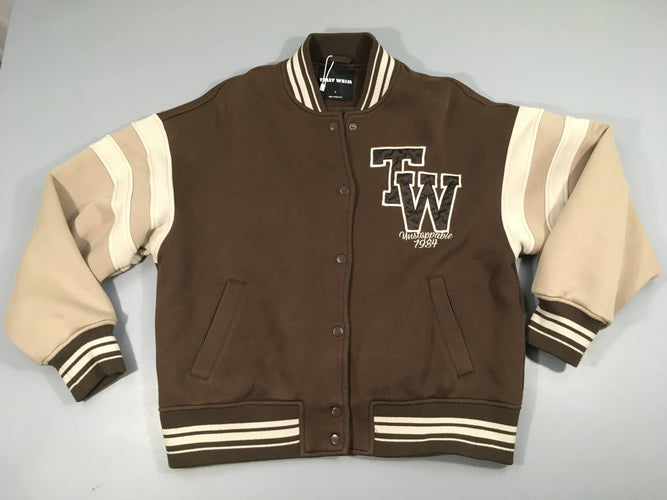 Sweat blouson brun TW Tally Weijl, bouloché, moins cher chez Petit Kiwi